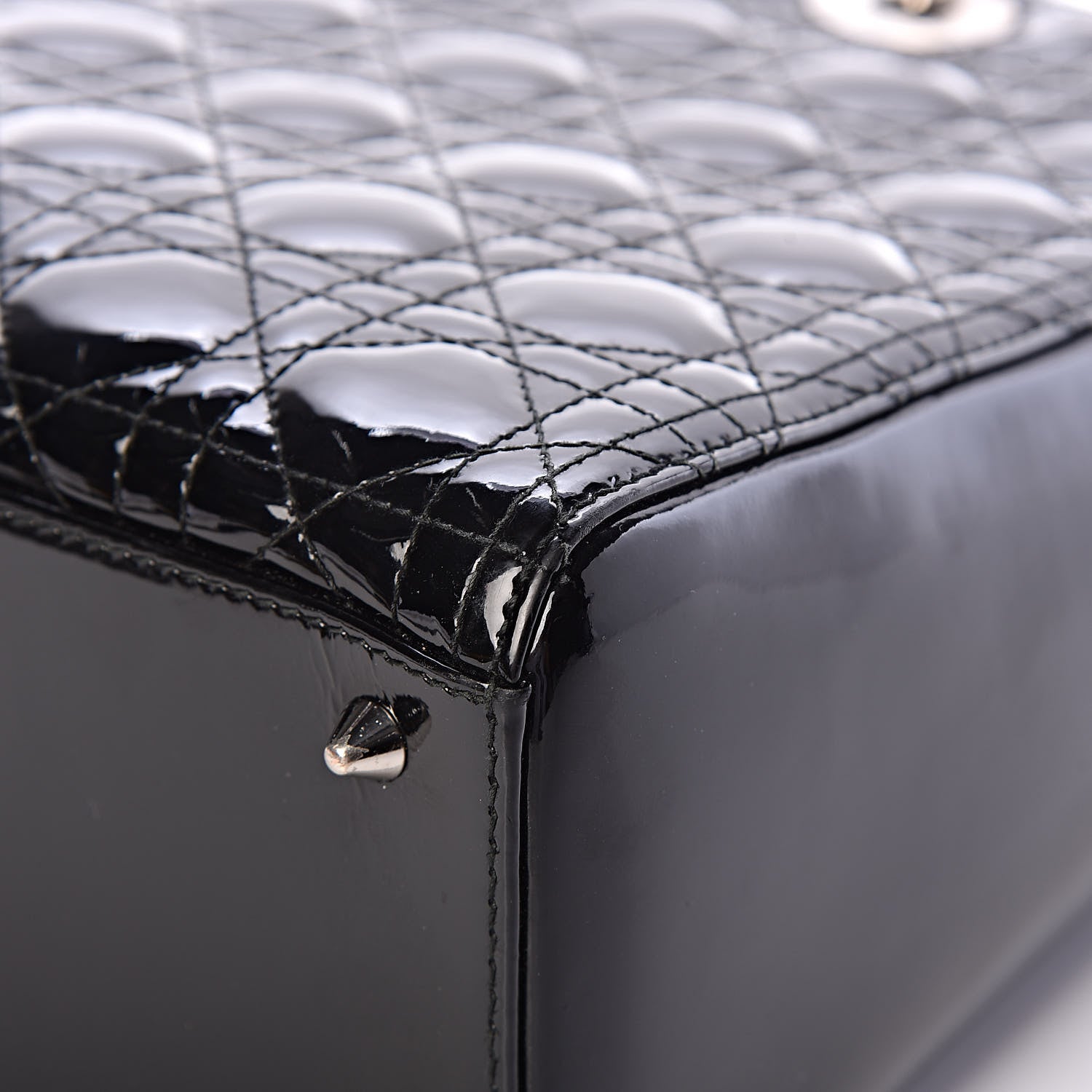Christian Dior Patent Cannage Large Lady Dior Black 15 of 19