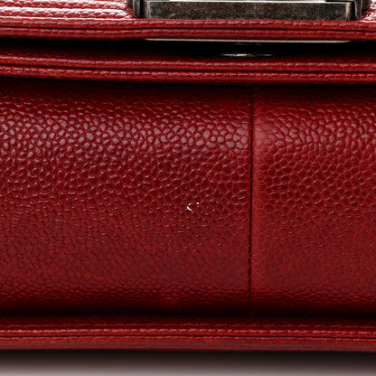 Chanel Caviar Quilted Large Boy Flap Dark Red 12 of 13