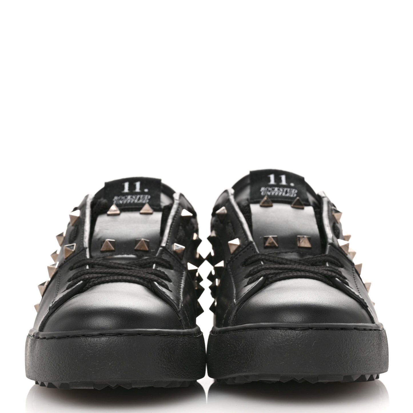 Calfskin Rockstud Untitled Open Sneakers 38.5 Black