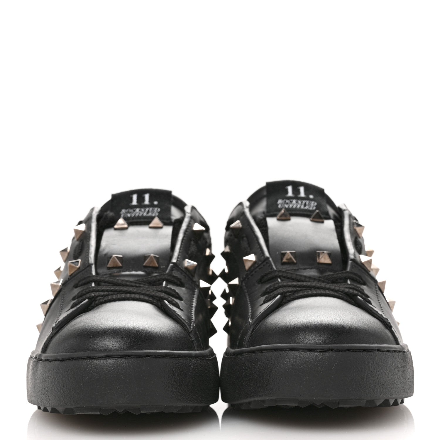 Valentino Garavani Calfskin Rockstud Untitled Open Sneakers 38.5 Black 3 of 10