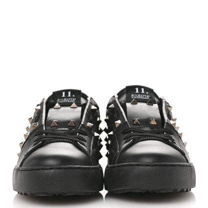 Valentino Garavani Calfskin Rockstud Untitled Open Sneakers 38.5 Black 3 of 10