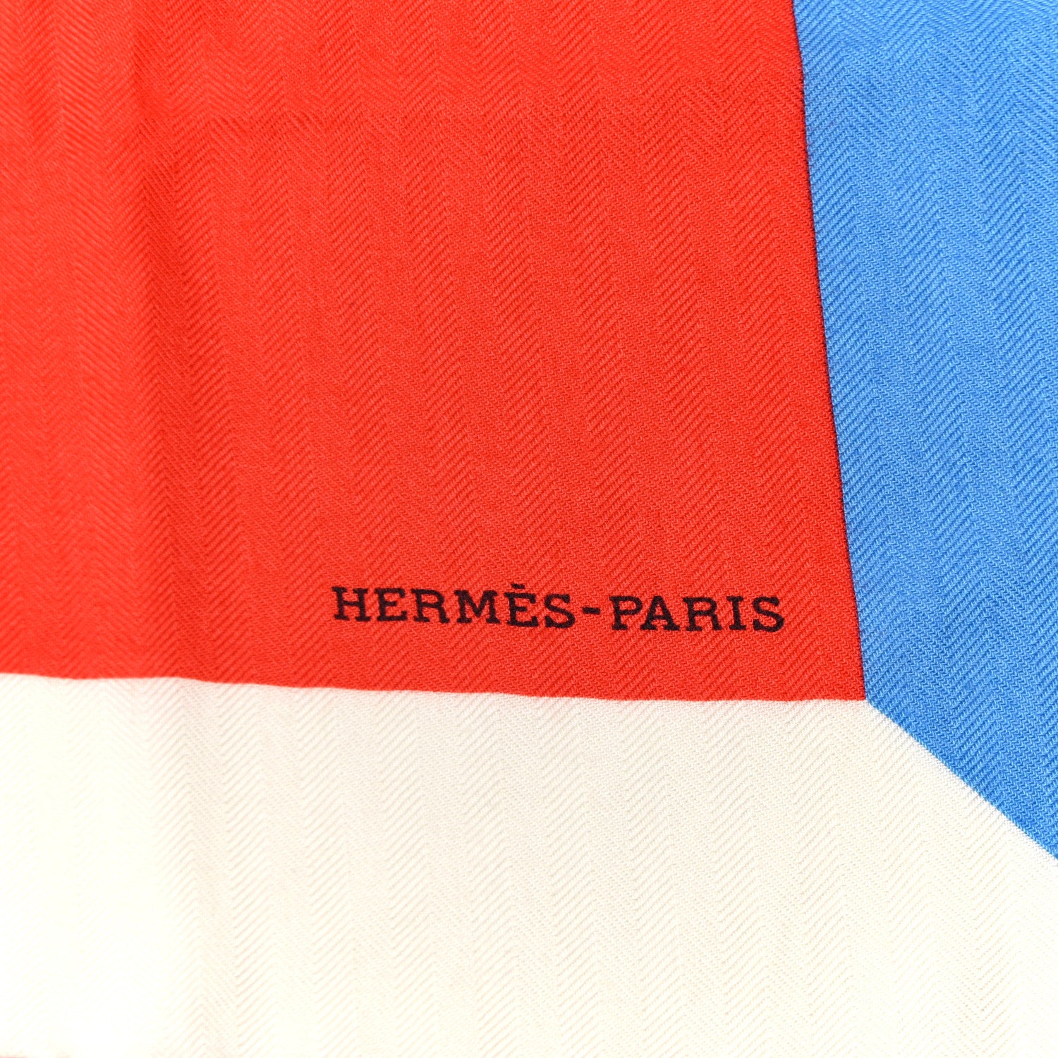 Hermes Cashmere Silk Encadre H Passant Giant Scarf 140 Rouge Bleu White 2 of 4