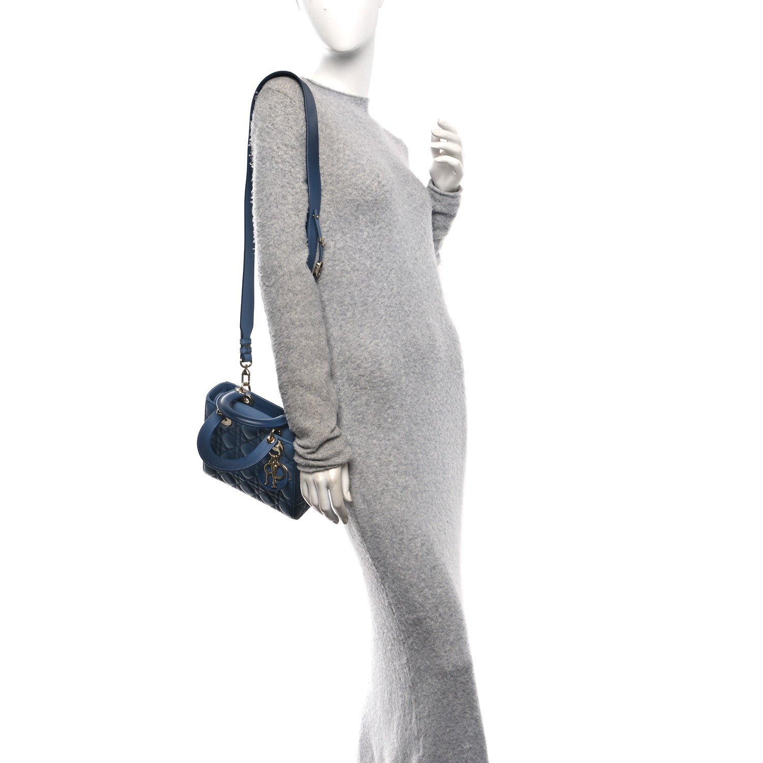 Christian Dior Lambskin Cannage Gradient Small My ABCDior Lady Dior Indigo Blue 2 of 13