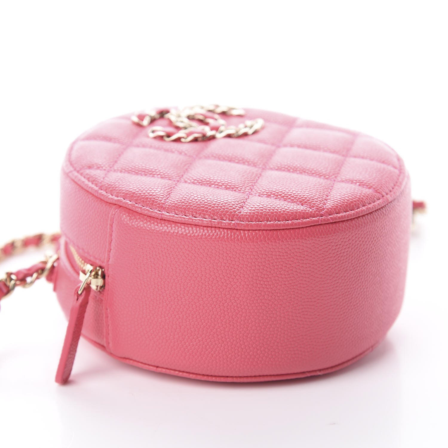 Chanel Caviar Quilted French New Wave Round Clutch With Chain Pink 5 of 7