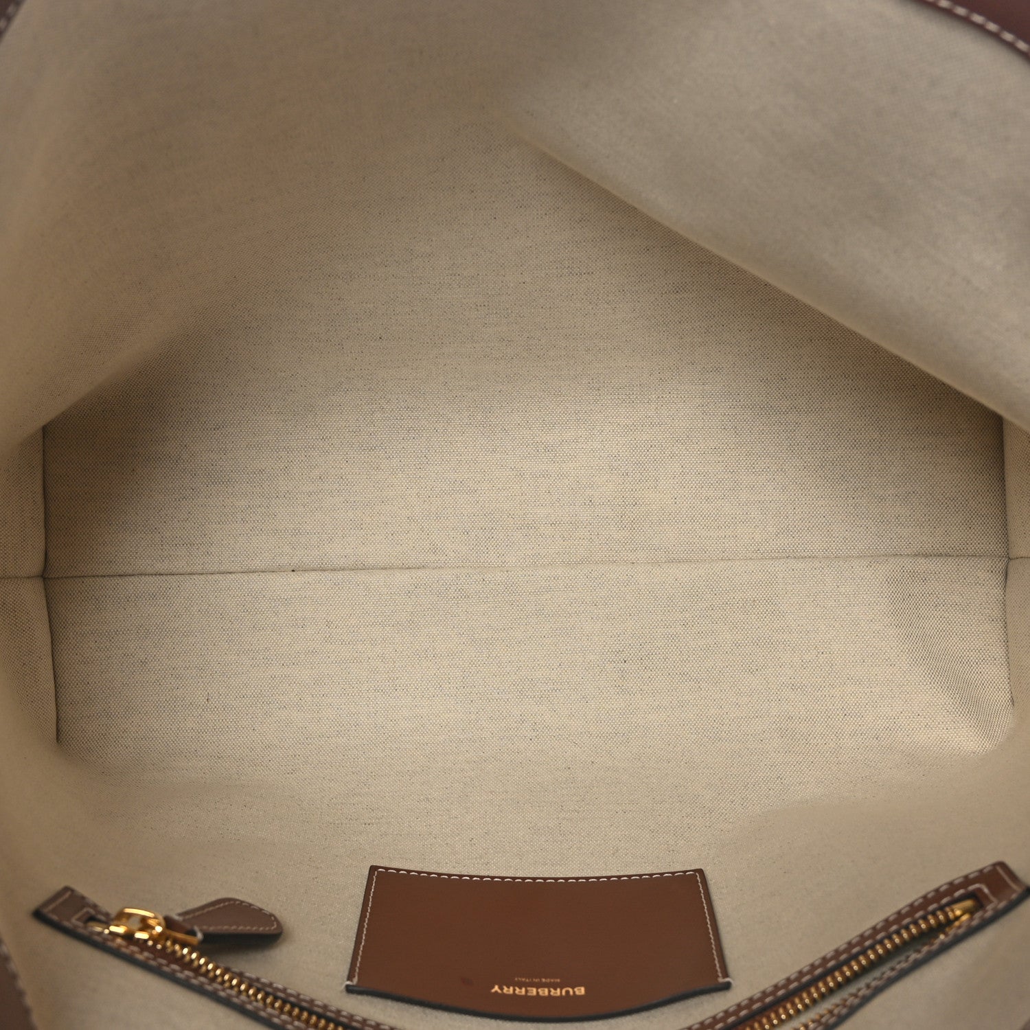 Burberry Calfskin Monogram Motif TB Medium Soft Tote Brown 5 of 9