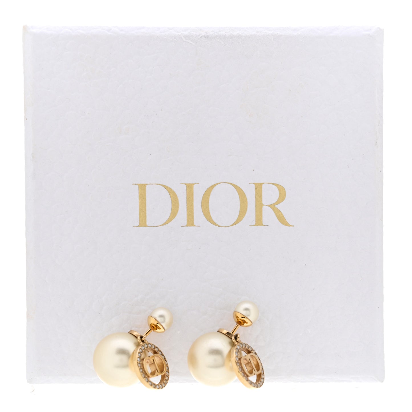 Pearl Crystal Dior Heart Tribales Drop Earrings Gold