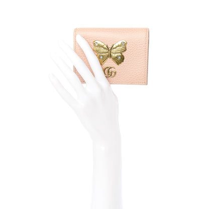 Gucci Pebbled Calfskin Butterfly Card Case Perfect Pink 2 of 7