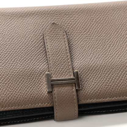 Hermes Epsom Bearn Verso Gusset Wallet Gris Tourterelle Bleu Indigo 11 of 15