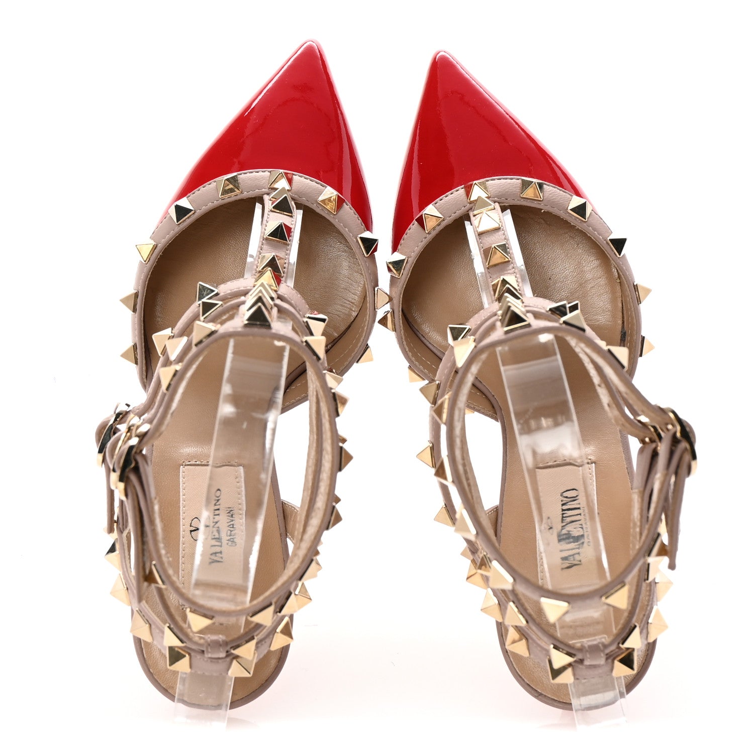 Valentino Garavani Patent Nappa Rockstud Ankle Strap 65mm Pumps 35 Rosso Valentino Poudre 2 of 10