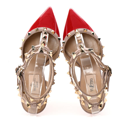 Valentino Garavani Patent Nappa Rockstud Ankle Strap 65mm Pumps 35 Rosso Valentino Poudre 2 of 10
