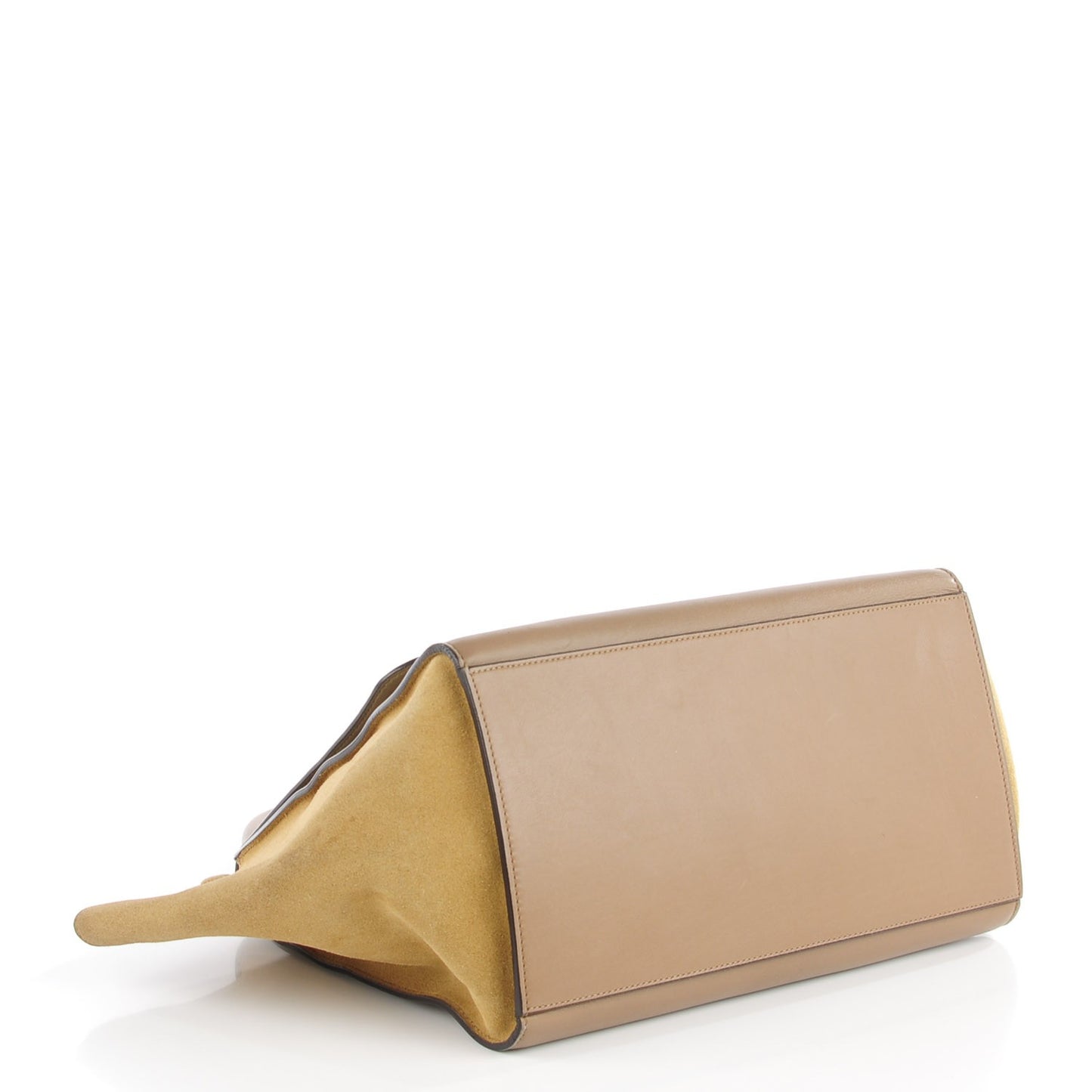 Smooth Calfskin Suede Medium Tri-Color Trapeze Olive