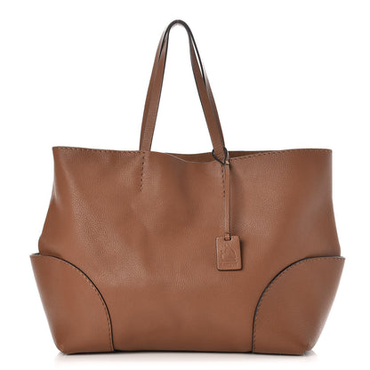 Lanvin Grained Calfskin Shopper Tote Brown 1 of 12