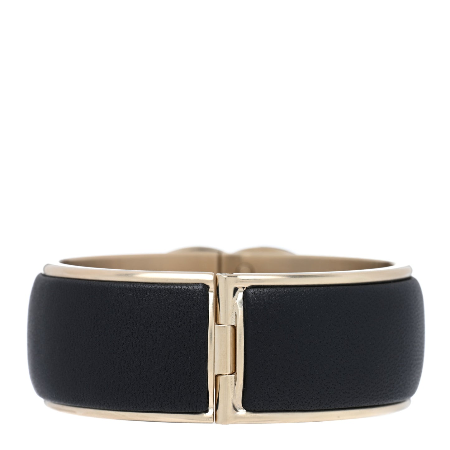 Lambskin CC Turnlock Cuff Bracelet Black Gold