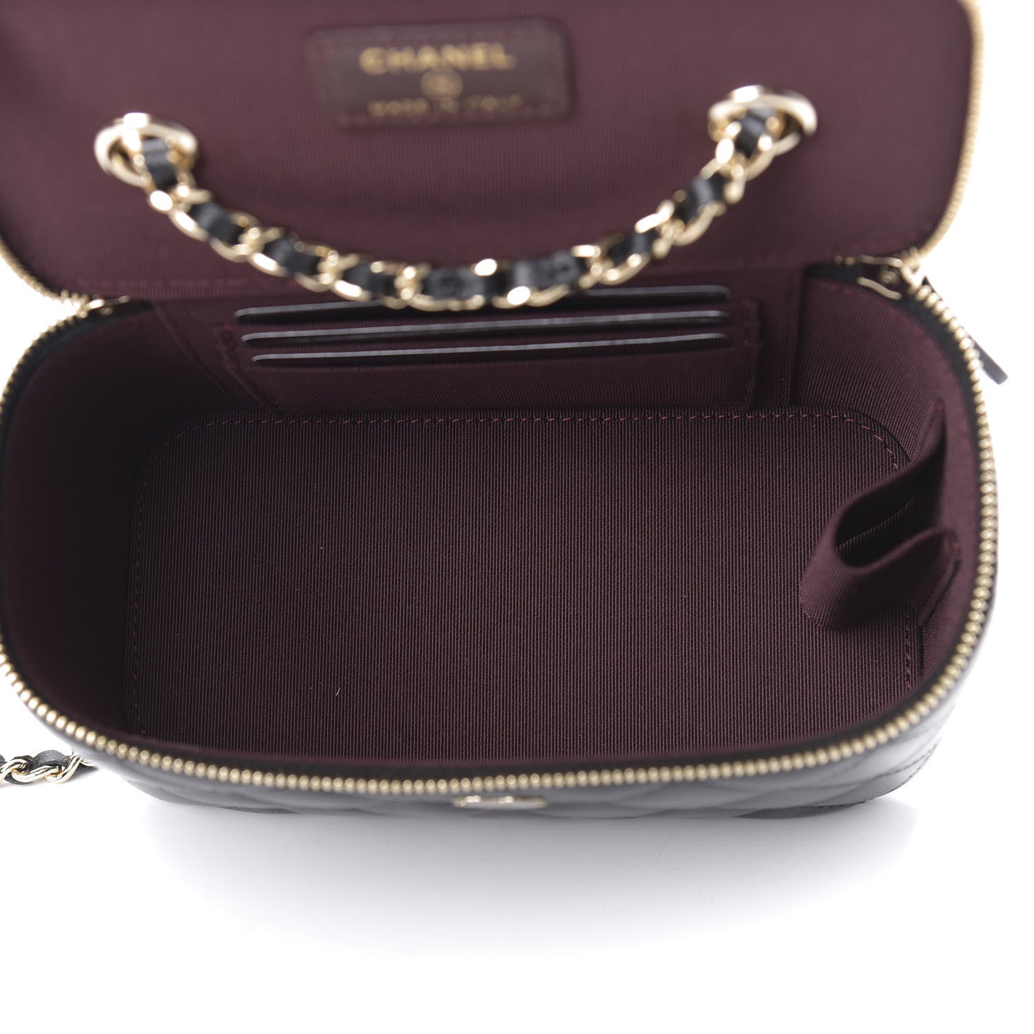 Chanel Lambskin Quilted Small Vanity Case With Chain Black 5 of 11