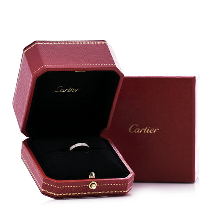 Cartier 18K White Gold Diamond 2.6mm LOVE Paved Band Ring 47 4 6 of 6