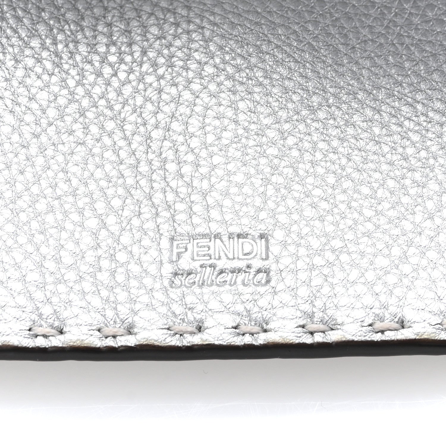 Fendi Cuoio Romano Lux Selleria Flat Clutch Argento 6 of 9