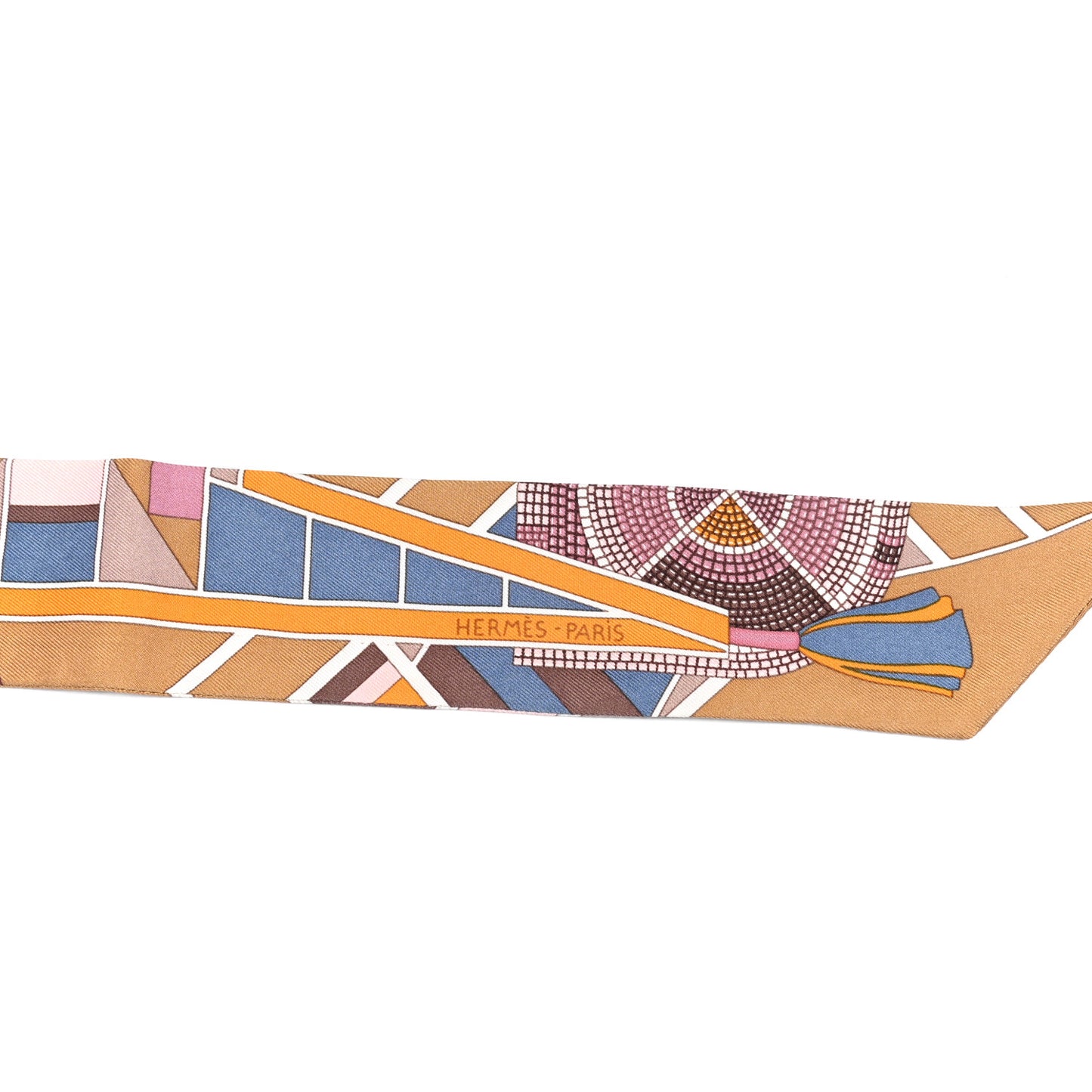 Silk L'Art Indien Des Plaines Twilly Orange Mauve Tournesol