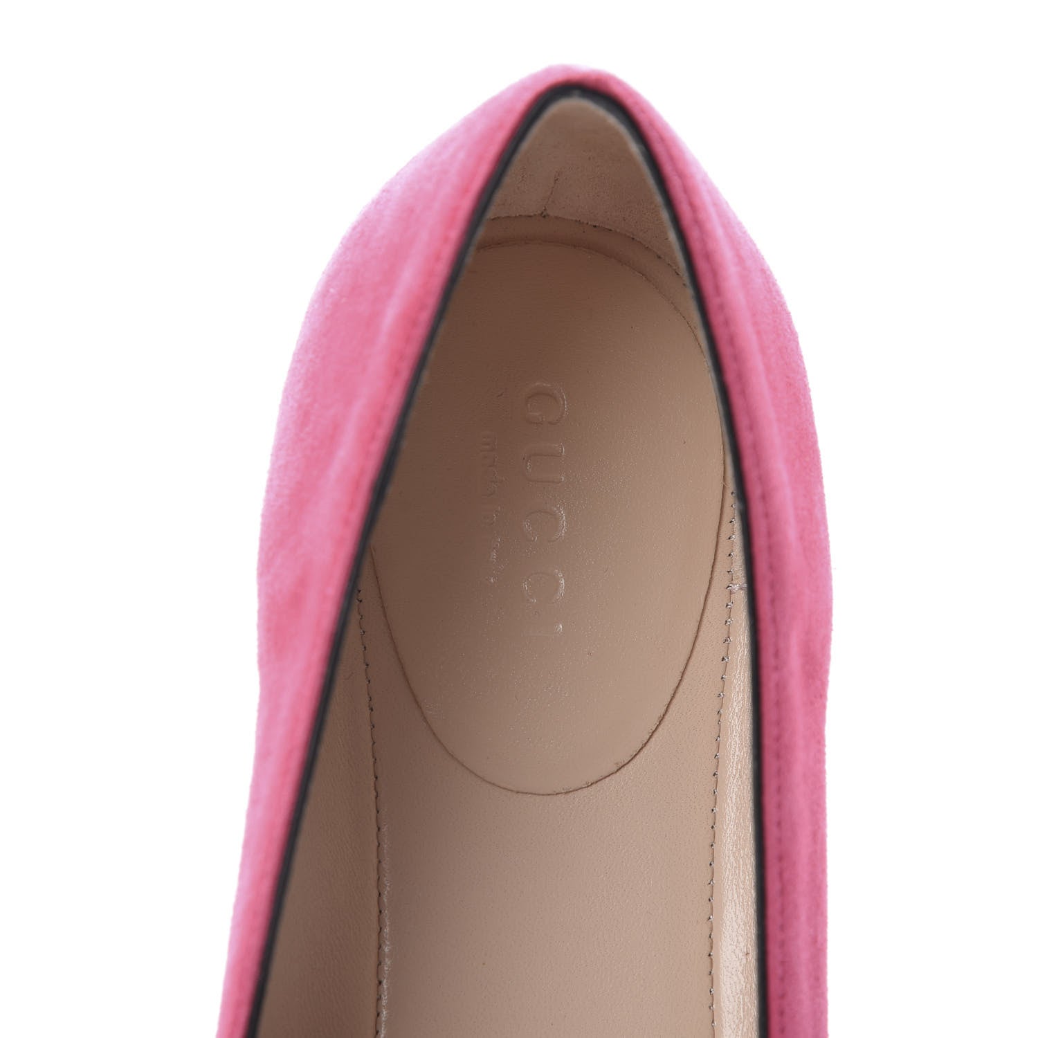 Gucci Kid Scamosciato GG Marmont Fringe Flats 37 Hot Pink 7 of 10