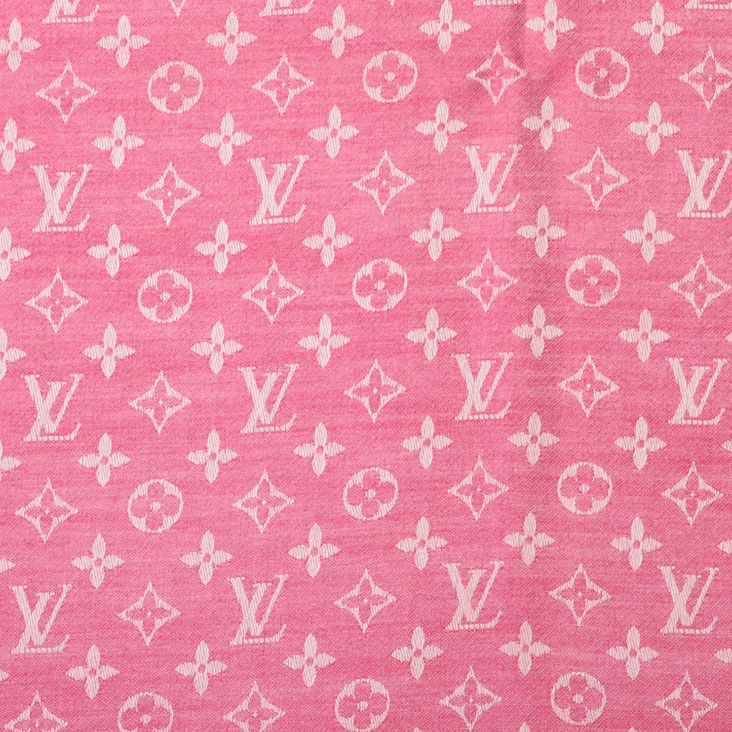 Silk Wool Monogram Denim Shawl Pivoine