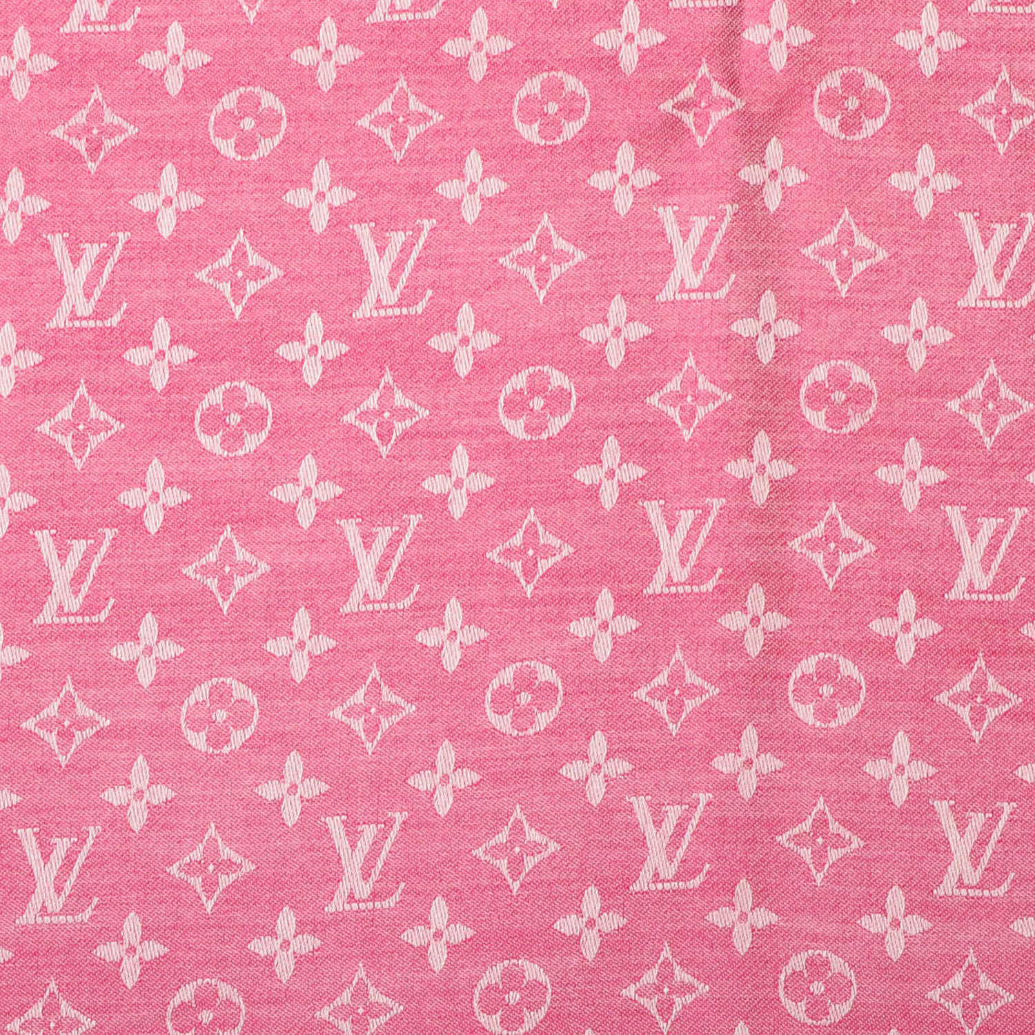 Louis Vuitton Silk Wool Monogram Denim Shawl Pivoine 1 of 5