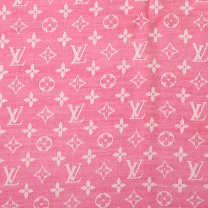 Louis Vuitton Silk Wool Monogram Denim Shawl Pivoine 1 of 5