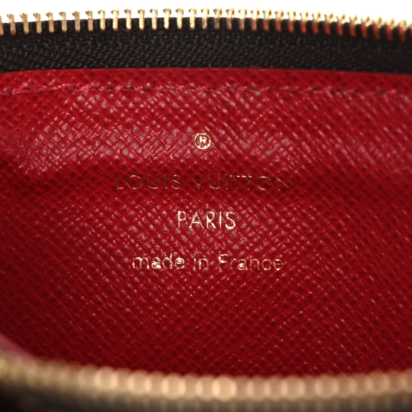 Damier Ebene Recto Verso Card Holder Red