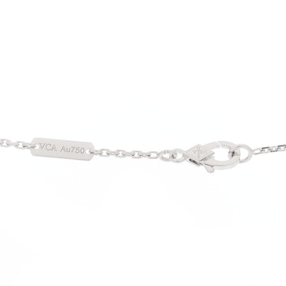 Van Cleef & Arpels 18k White Gold Chalcedony Vintage Alhambra Pendant Necklace 4 of 5