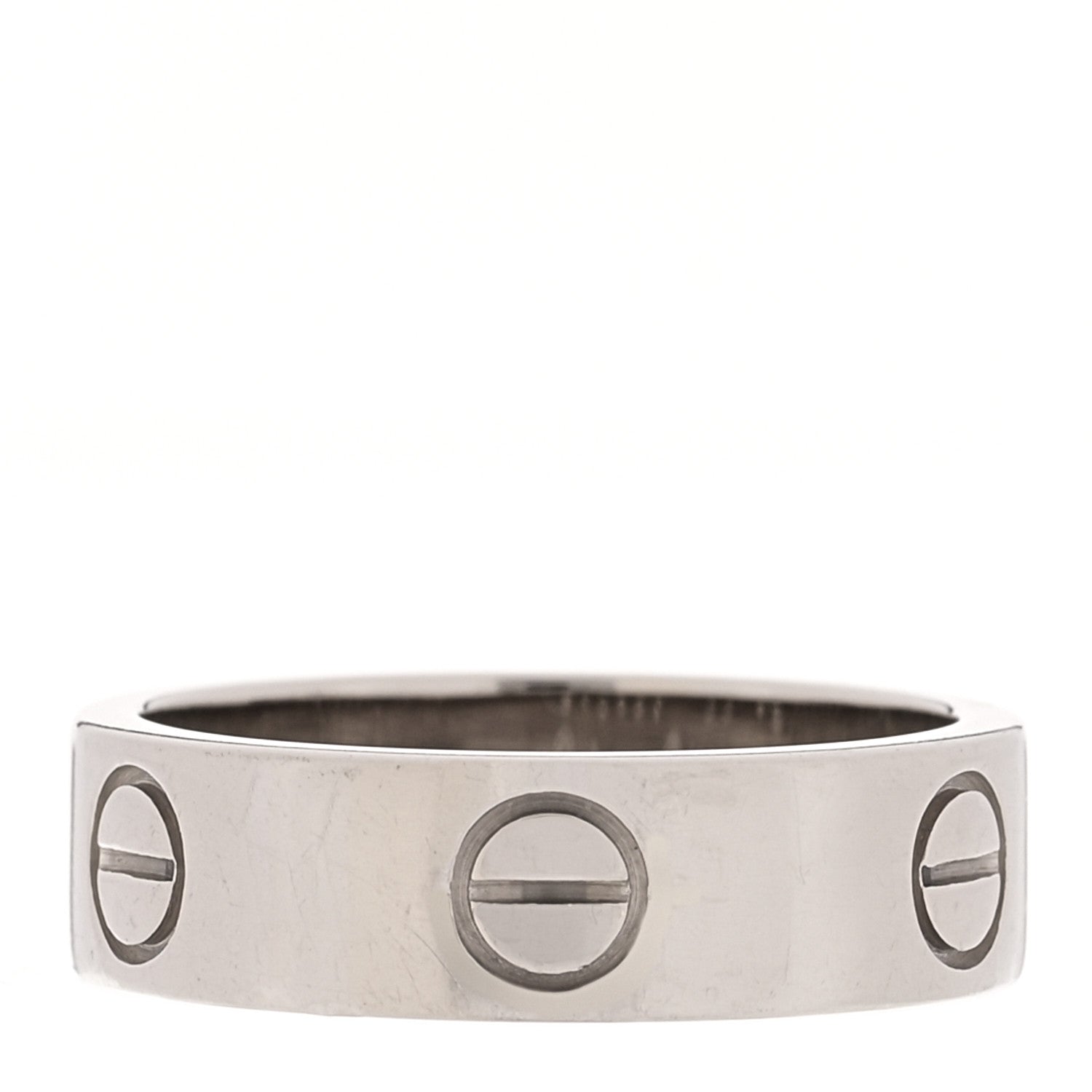Cartier 18K White Gold 5.5mm LOVE Ring 53 6.5 3 of 4