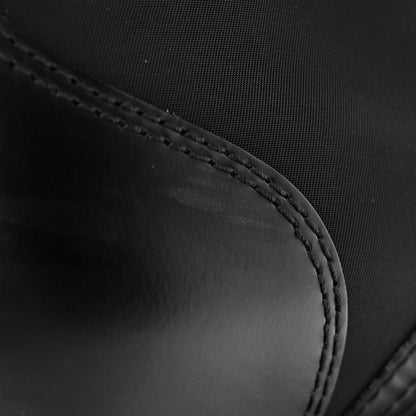 Prada Spazzolato Rois Nylon Metal Triangle Logo Monolith Pouch Pocket 55mm Boots 40 Black 12 of 16