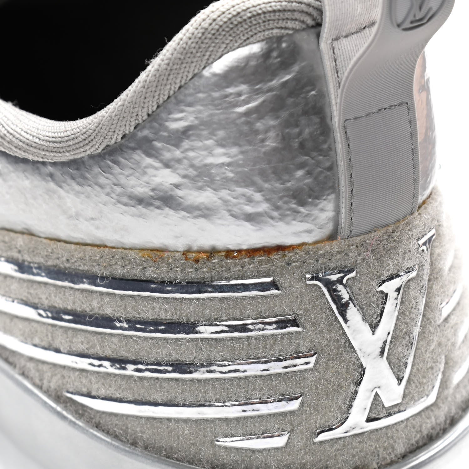 Louis Vuitton Technical Knit Mens V.N.R Sneakers 8 Silver 10 of 12