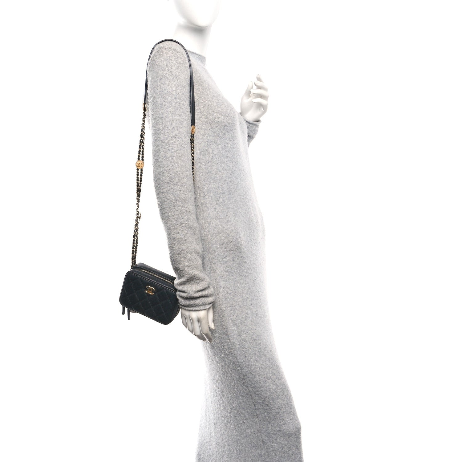 Chanel Caviar Quilted Twist Your Buttons Clutch With Chain Black 2 of 11