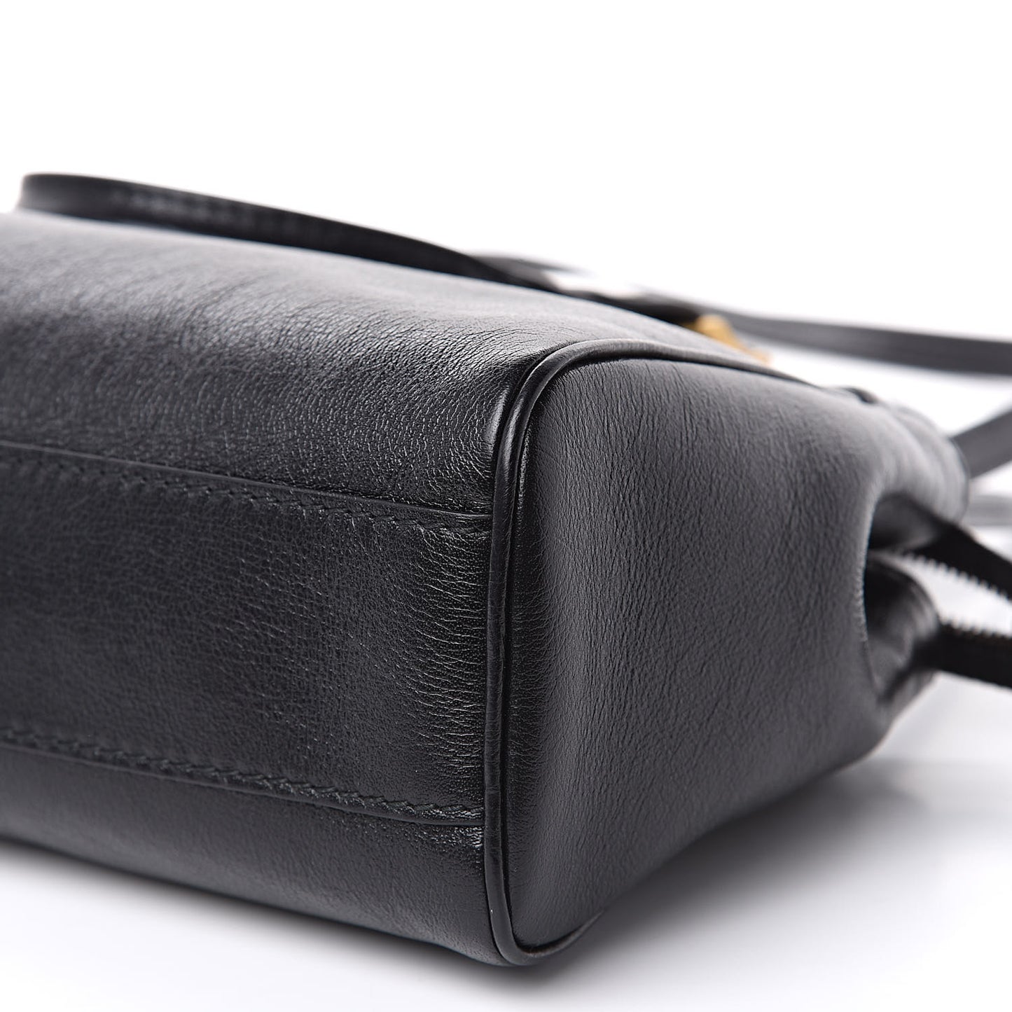 Calfskin Medium Re(Belle) Top Handle Bag Black