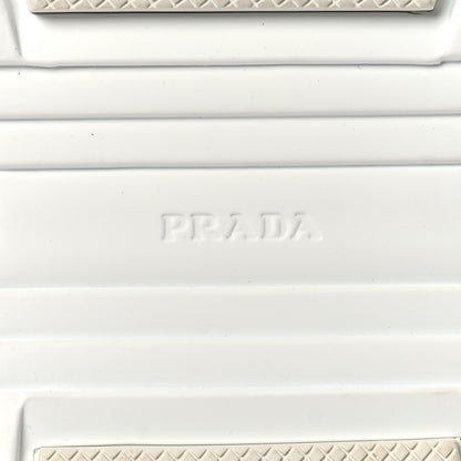 Prada Patent Mens America's Cup Patchwork Sneakers 9 Vanilla Silver 7 of 9