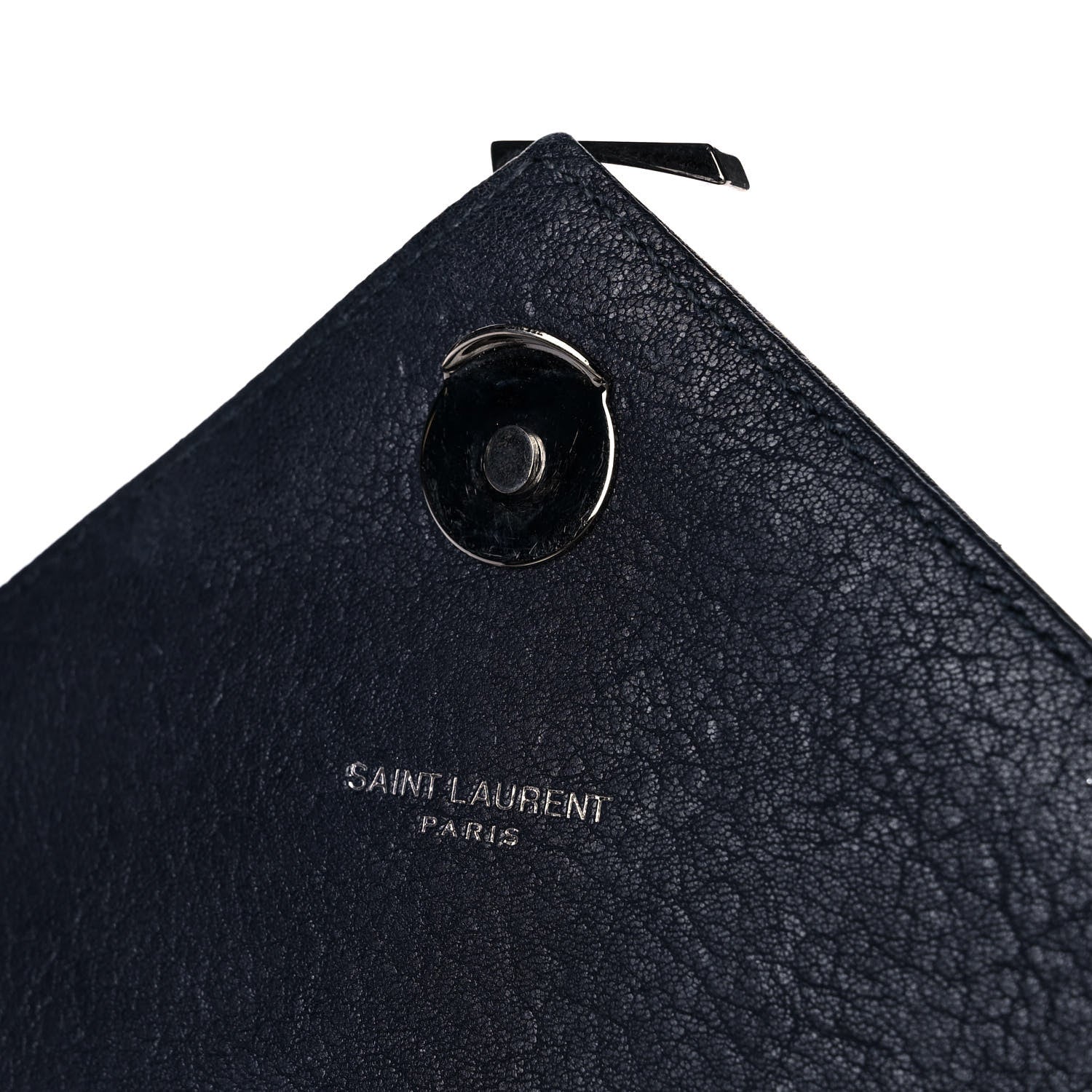 Saint Laurent Sheepskin Matelasse Chevron Monogram Large College Satchel Navy Blue 13 of 16