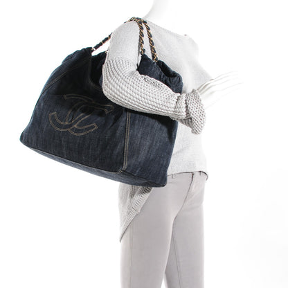 Chanel Denim Coco Cabas Tote Blue 2 of 7