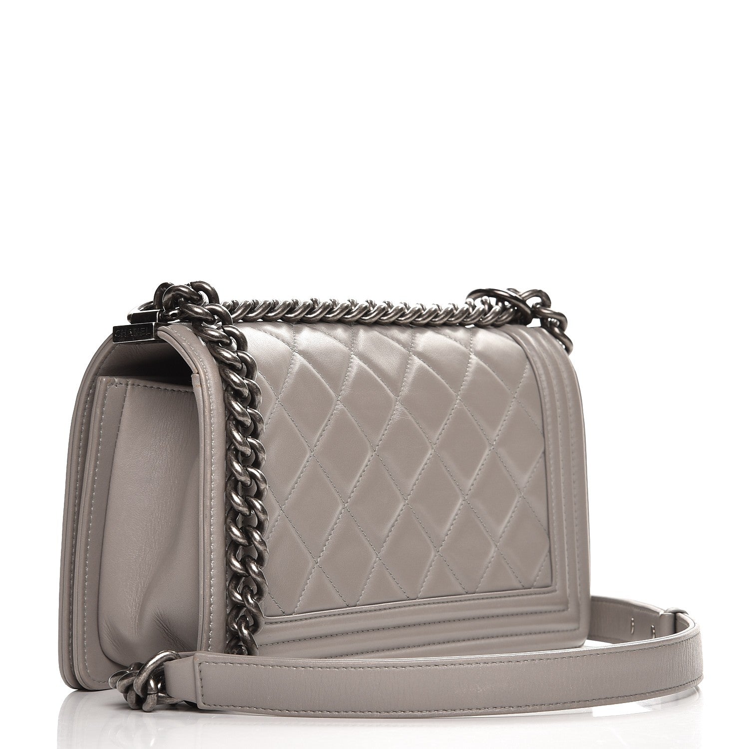 Chanel Lambskin Quilted Medium Boy Flap Grey 3 of 8