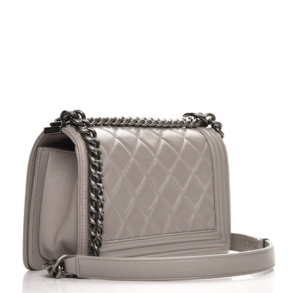 Chanel Lambskin Quilted Medium Boy Flap Grey 3 of 8