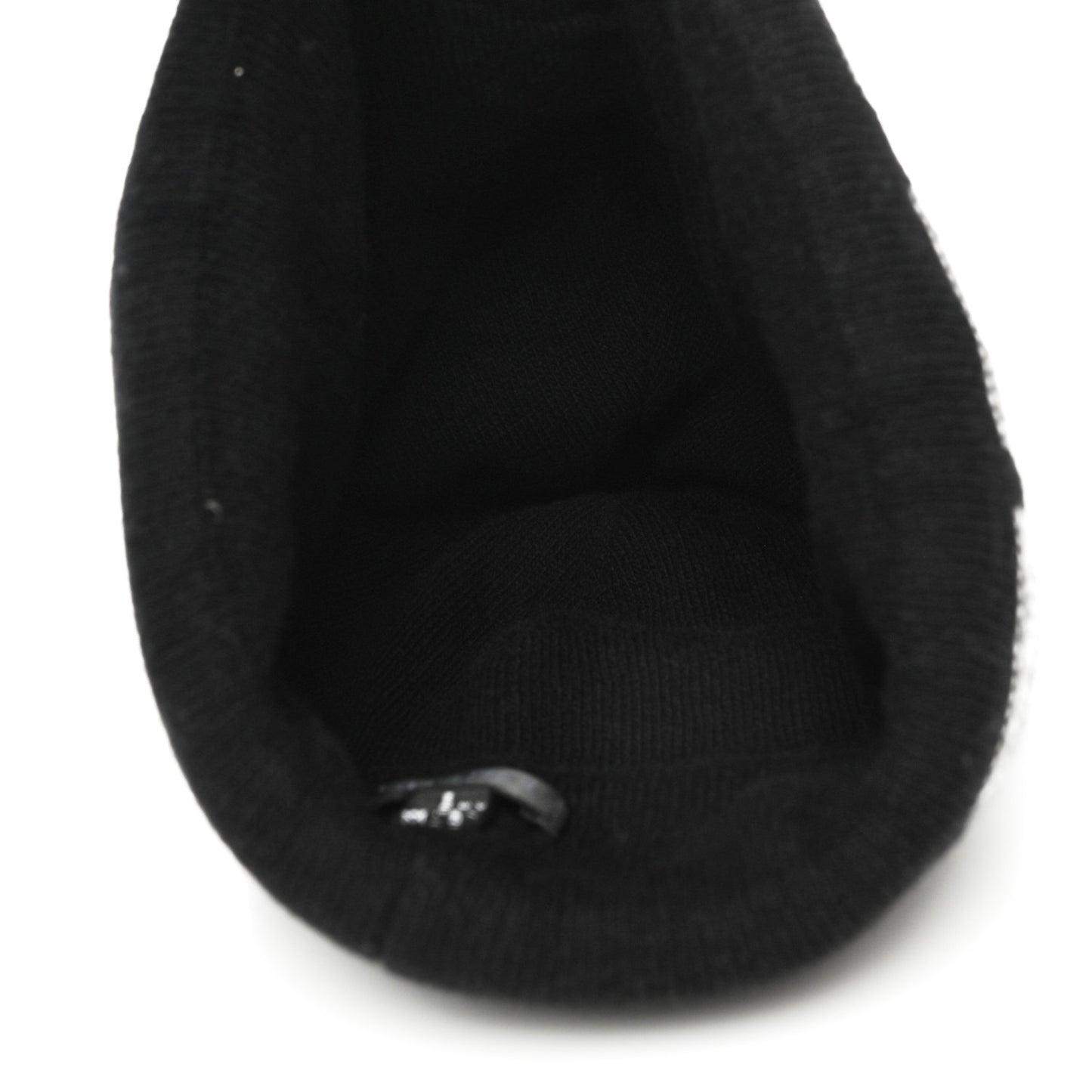 Wool Cashmere Logo Beanie Hat Black Light Grey