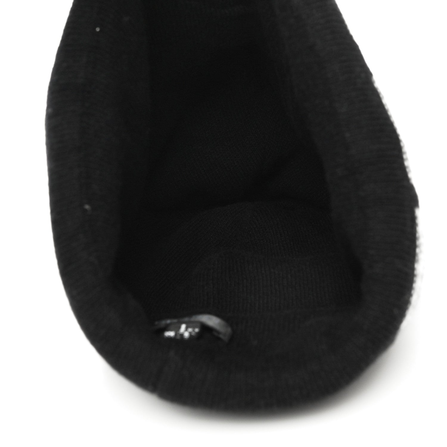 Chanel Wool Cashmere Logo Beanie Hat Black Light Grey 4 of 7