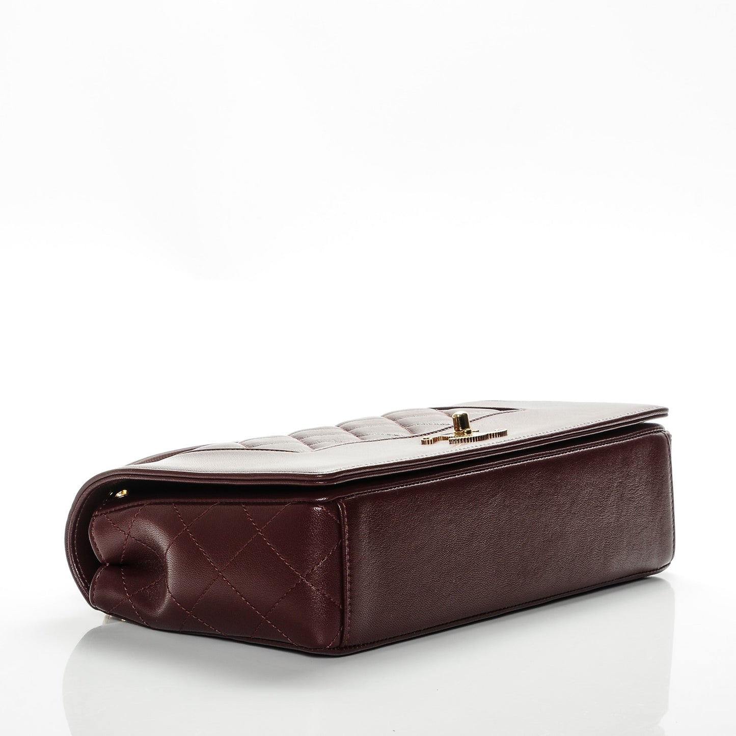 Sheepskin Quilted Vintage Mademoiselle Flap Dark Red