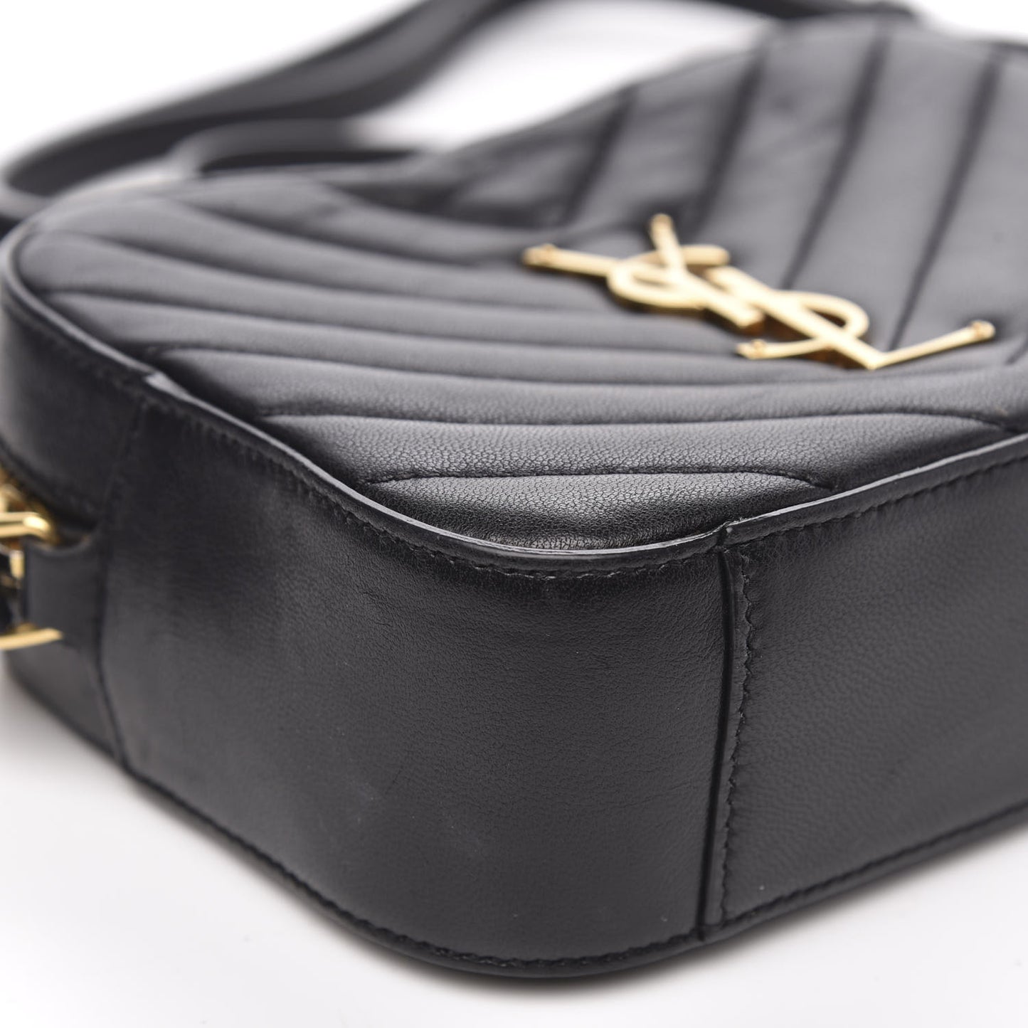 Lambskin Chevron Small Classic Monogram Camera Bag Nero Black