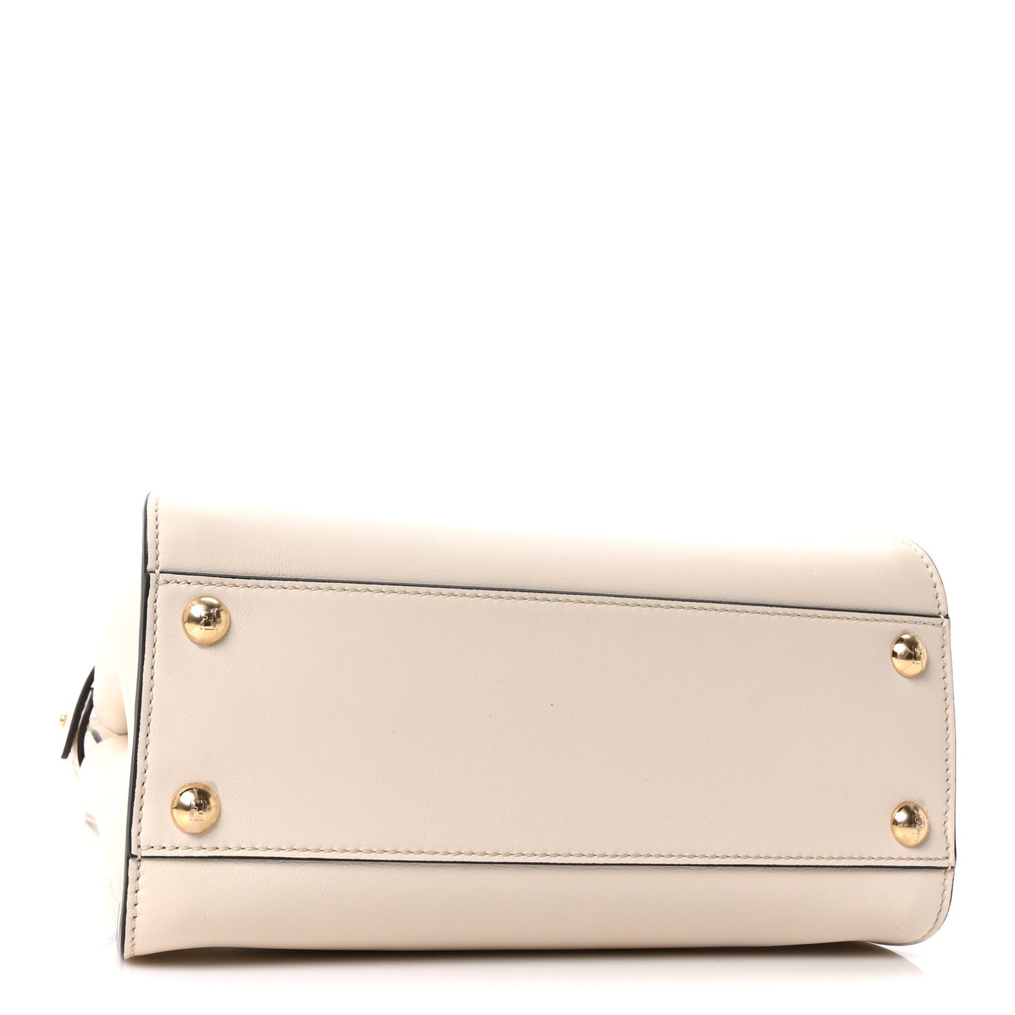 Vitello Seta Suede FF Mini Peekaboo Iconic Satchel  Uovo Sigaro Marrone