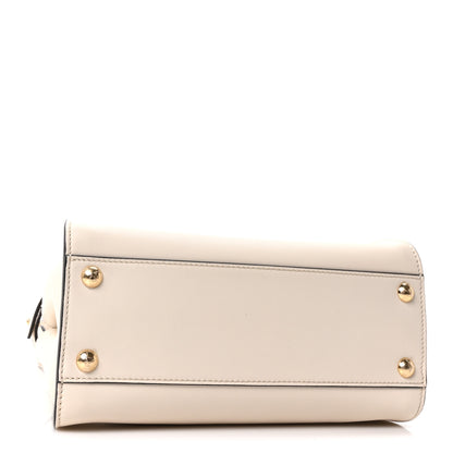 Fendi Vitello Seta Suede FF Mini Peekaboo Iconic Satchel  Uovo Sigaro Marrone 4 of 9