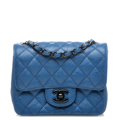 Chanel Calfskin Quilted Mini Square Flap Blue 1 of 7