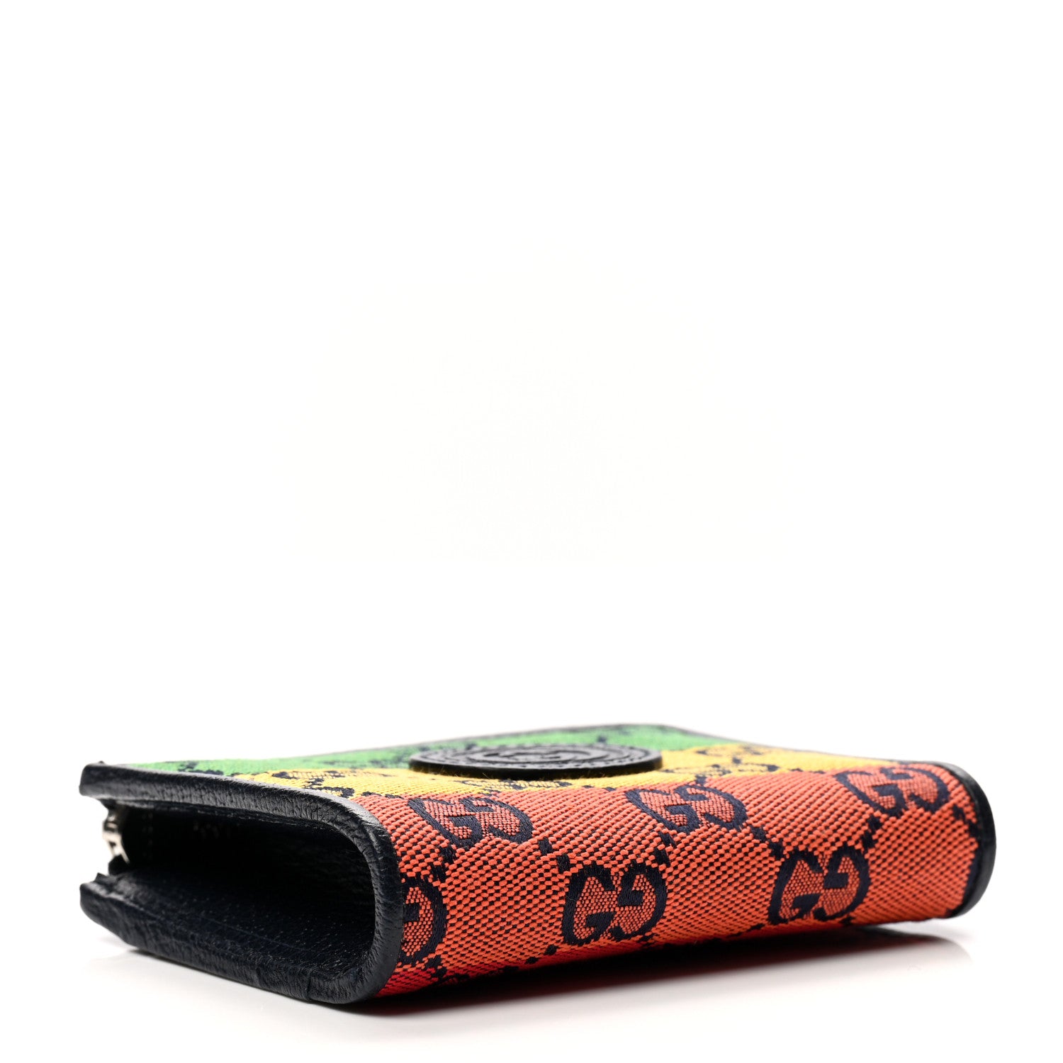 Gucci Monogram Multicolor Retro Interlocking G Zip Card Case Wallet Blue Rainbow 3 of 6