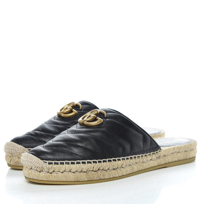 Gucci Nappa Matelasse GG Marmont Espadrille Slippers 36 Black 3 of 16