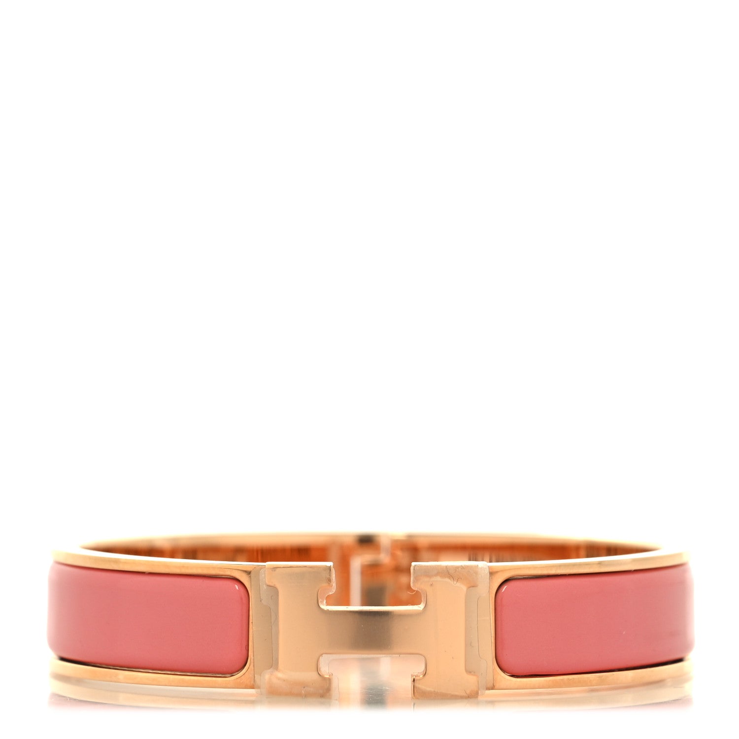 Hermes Enamel Narrow Clic Clac H Bracelet PM Papaye 1 of 5