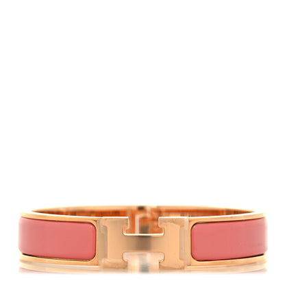 Hermes Enamel Narrow Clic Clac H Bracelet PM Papaye 1 of 5