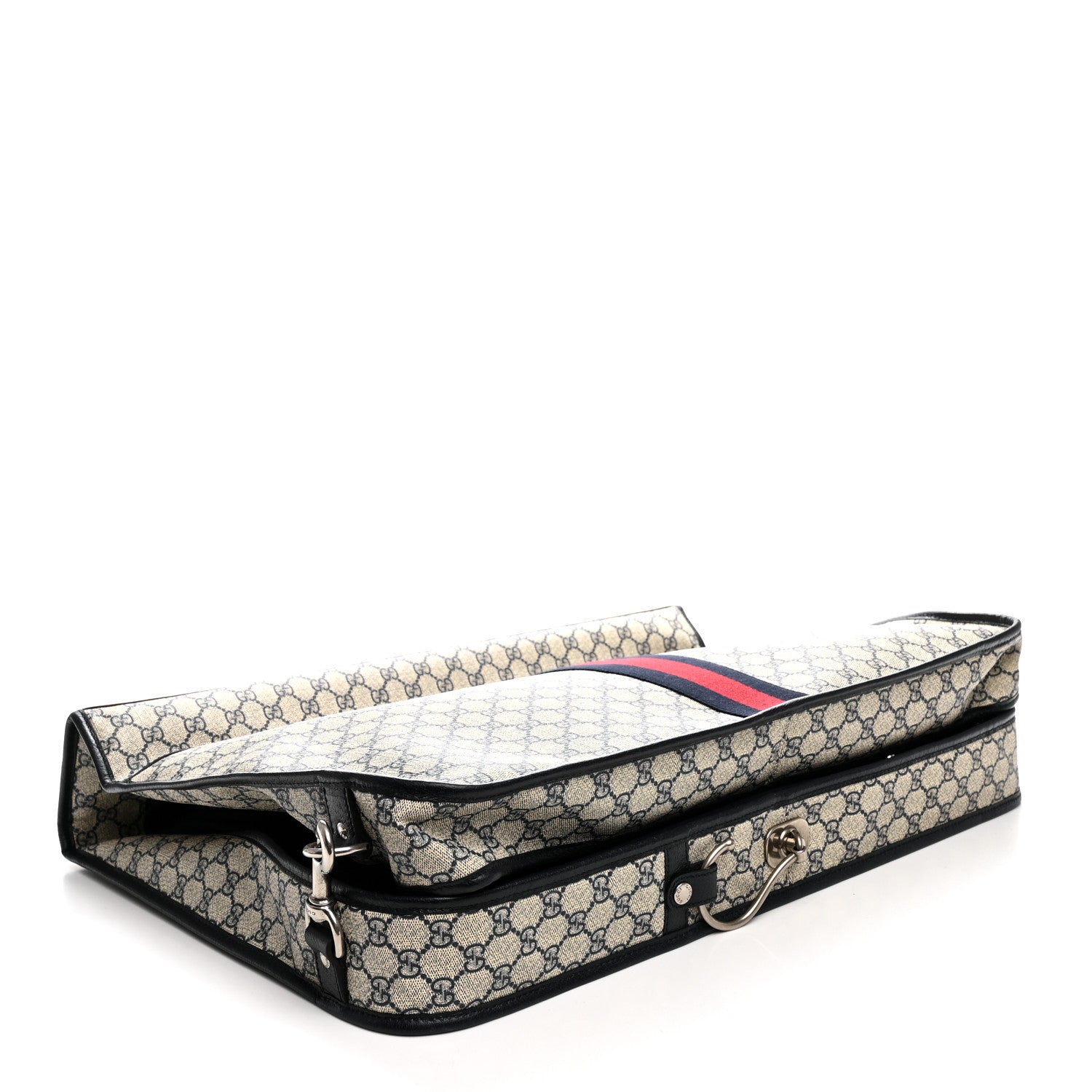 Gucci GG Supreme Monogram Web Savoy Garment Bag Beige Blue 3 of 10
