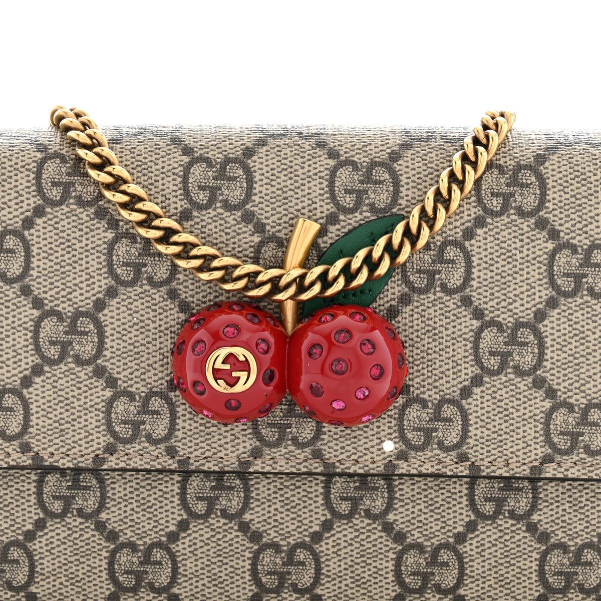 Gucci GG Supreme Monogram Mini Cherry Chain Bag 7 of 11